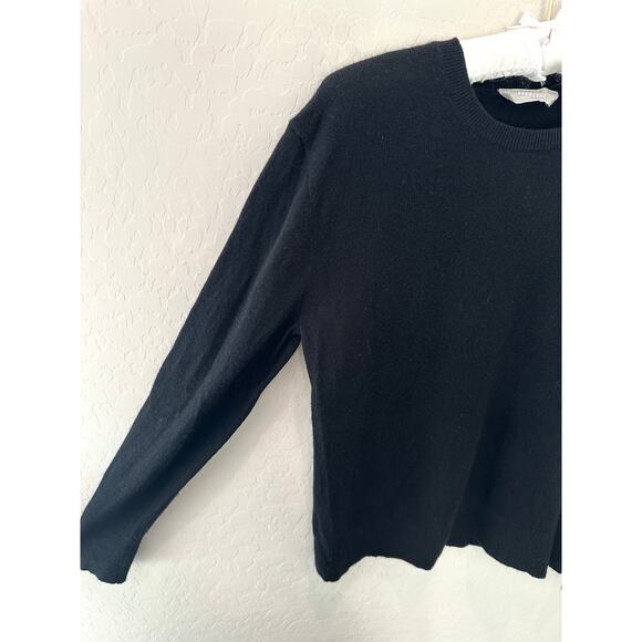 EVERLANE Black ReCashmere Crewneck Sweater Eco Soft Knit Cashmere Blend | Medium - Picture 3 of 7